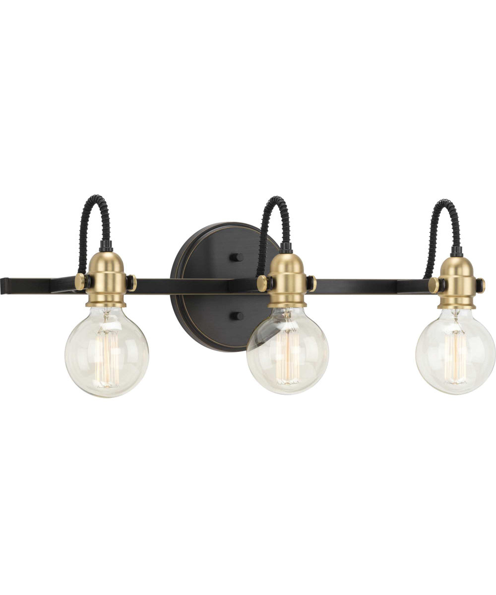 Axle 3-Light Vintage Style Bath Vanity Wall Light Antique Bronze