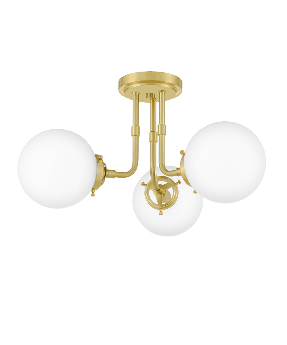 Landry 3-light Semi Flush Mount Satin Brass
