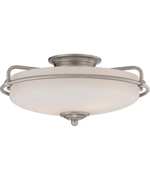 Griffin Large 3-light Flush Mount Antique Nickel