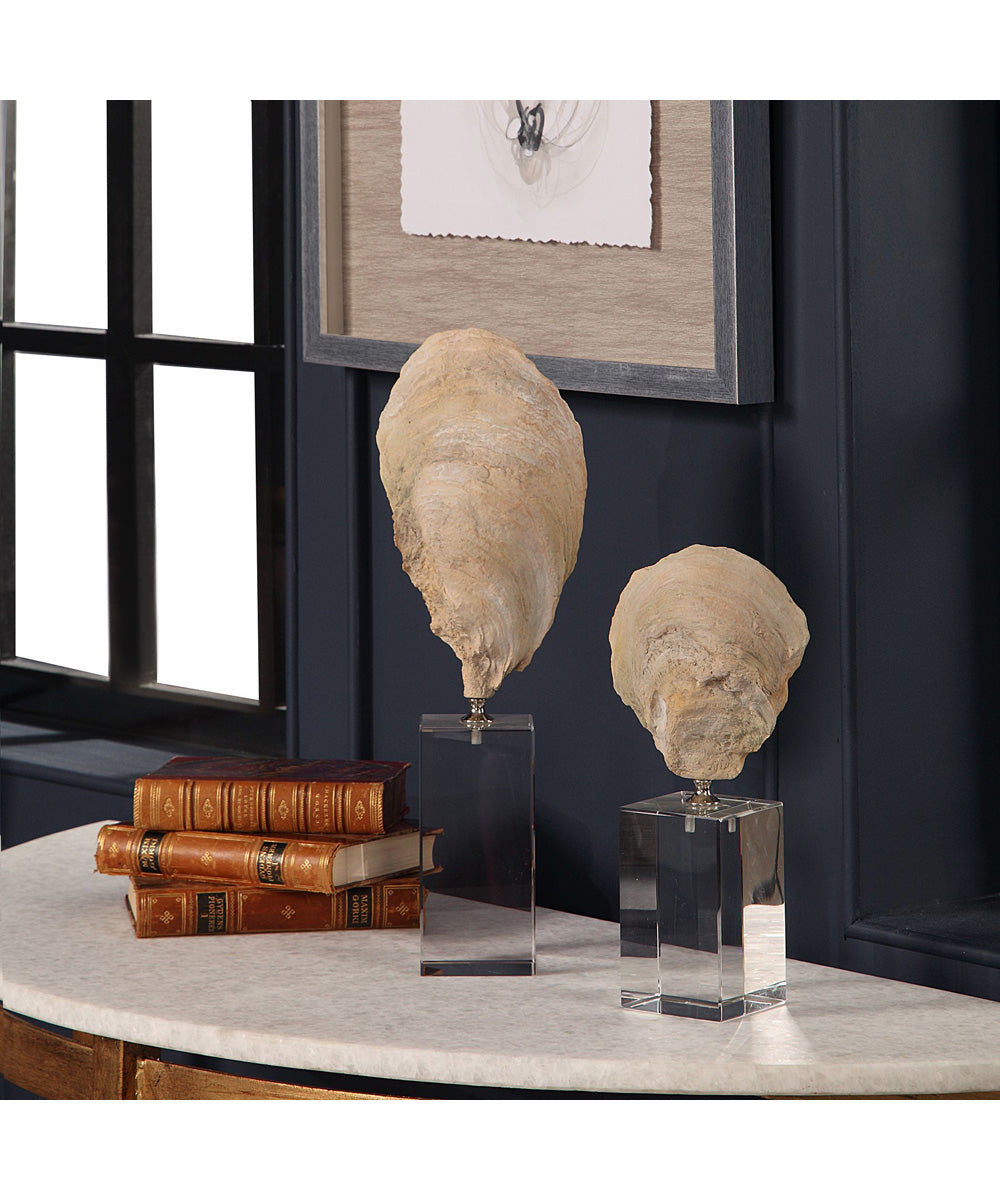 Oyster Shell Sculptures, Set of 2