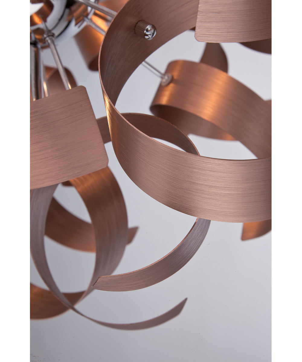 Ribbons 5-light Pendant Satin Copper