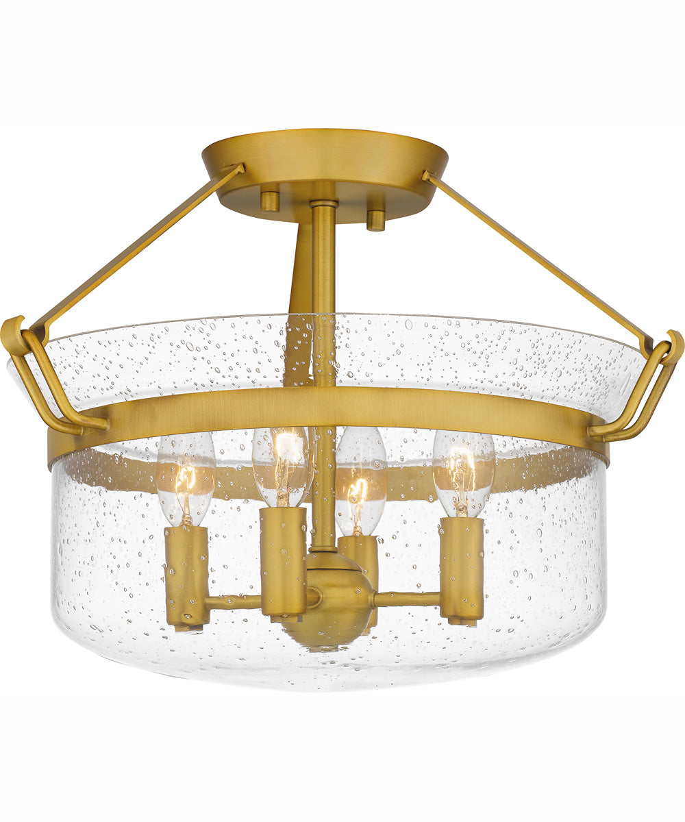 Quoizel Semi-Flush Mount Medium 4-light Semi Flush Mount Aged Brass