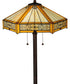 62"H Peaches  2-Light Tiffany Floor Lamp Brown