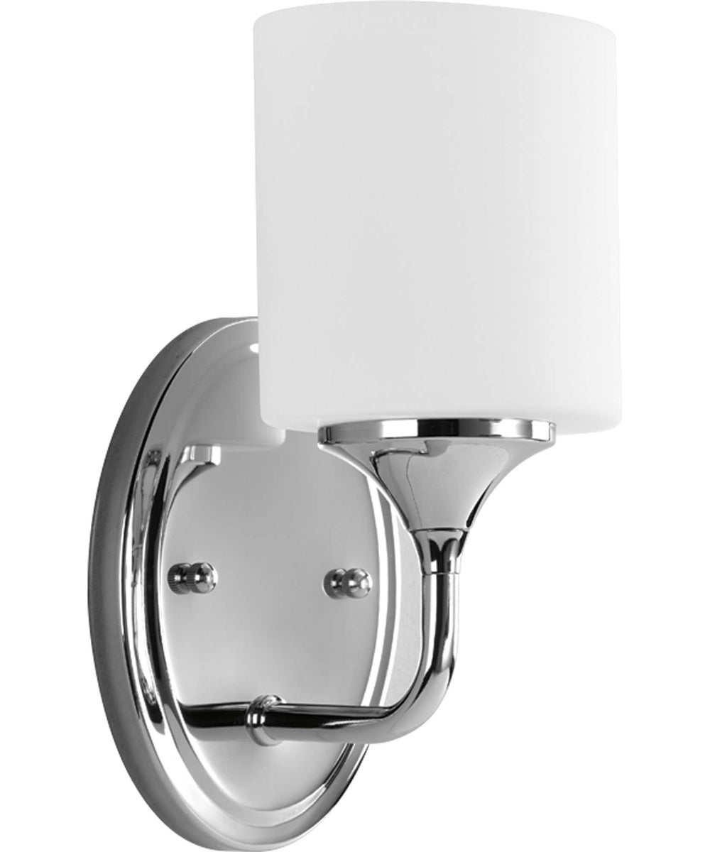 Lynzie 1-Light Etched Opal Glass Modern Bath Vanity Light Polished Chrome