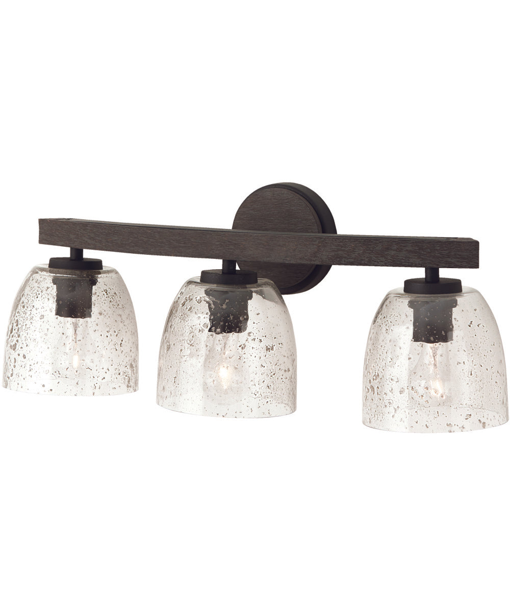 Clive 3-Light Vanity Carbon Grey and Black Iron