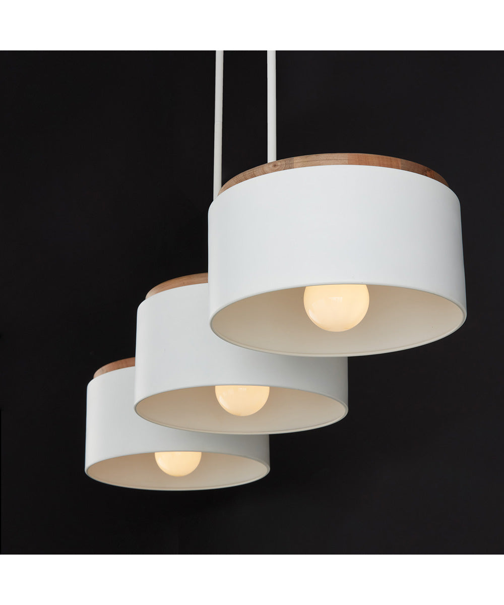 Liam 3-Light Island Light Wood and White