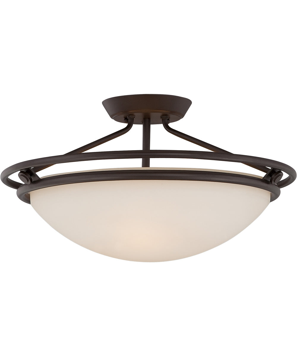 Ashland Extra Large 3-light Semi Flush Mount Western Bronze