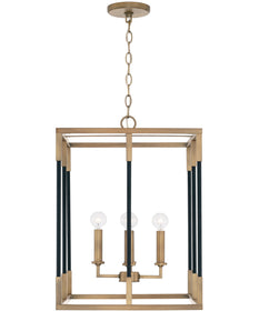 Bleeker 4-Light Foyer Aged Brass and Black