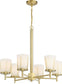26"W Serene 6-Light Chandelier Natural Brass