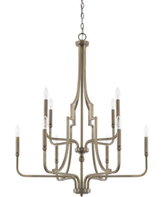 Dawson 10-Light Chandelier In Aged Brass