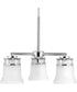 Cascadia 3-Light Etched Glass Coastal Chandelier Light Polished Chrome