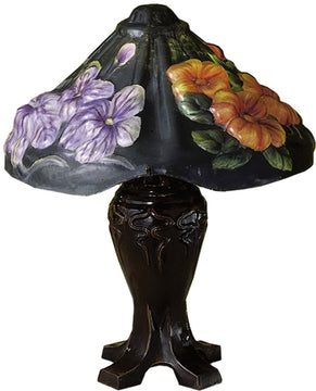 19"H Puffy Iris Blossom Table Lamp