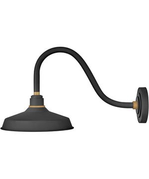 1-Light Medium Gooseneck Outdoor Barn Light in Textured Black
