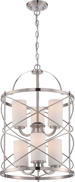 16"W Ginger 6-Light Chandelier Brushed Nickel