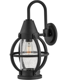 Chatham Coastal Elements  1-Light Large Outdoor Wall Mount Lantern in Museum Black