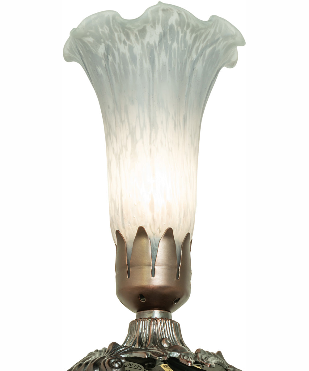 8" High Gray Tiffany Pond Lily Accent Lamp