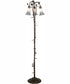 58" High Gray Tiffany Pond Lily 3 Light Floor Lamp