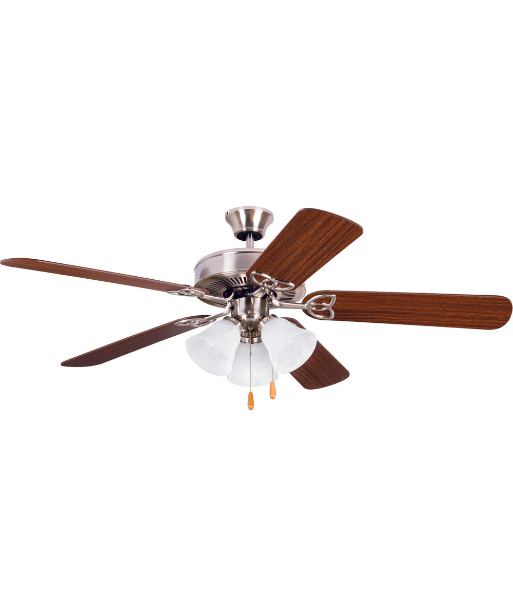 Builder Deluxe 52" 3-Light LED Ceiling Fan (Blades Included) Brushed Polished Nickel