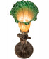 15" High Amber/Green Tiffany Pond Lily Nouveau Lady Accent Lamp