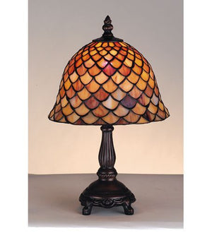 14"H Tiffany Fishscale/Footed Base