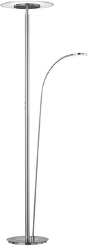 71"H Tampa LED Torchiere with Arm Nickel-Matte