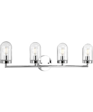 Signal 4-Light Clear Glass Coastal Bath Vanity Light Polished Chrome