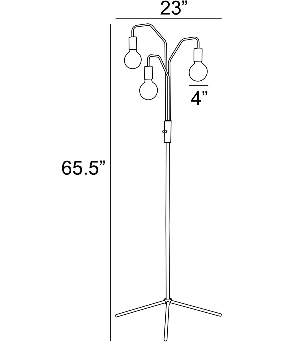 Nilmani 3-Light Floor Lamp Gold