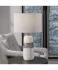 Comanche White Crackle Table Lamp