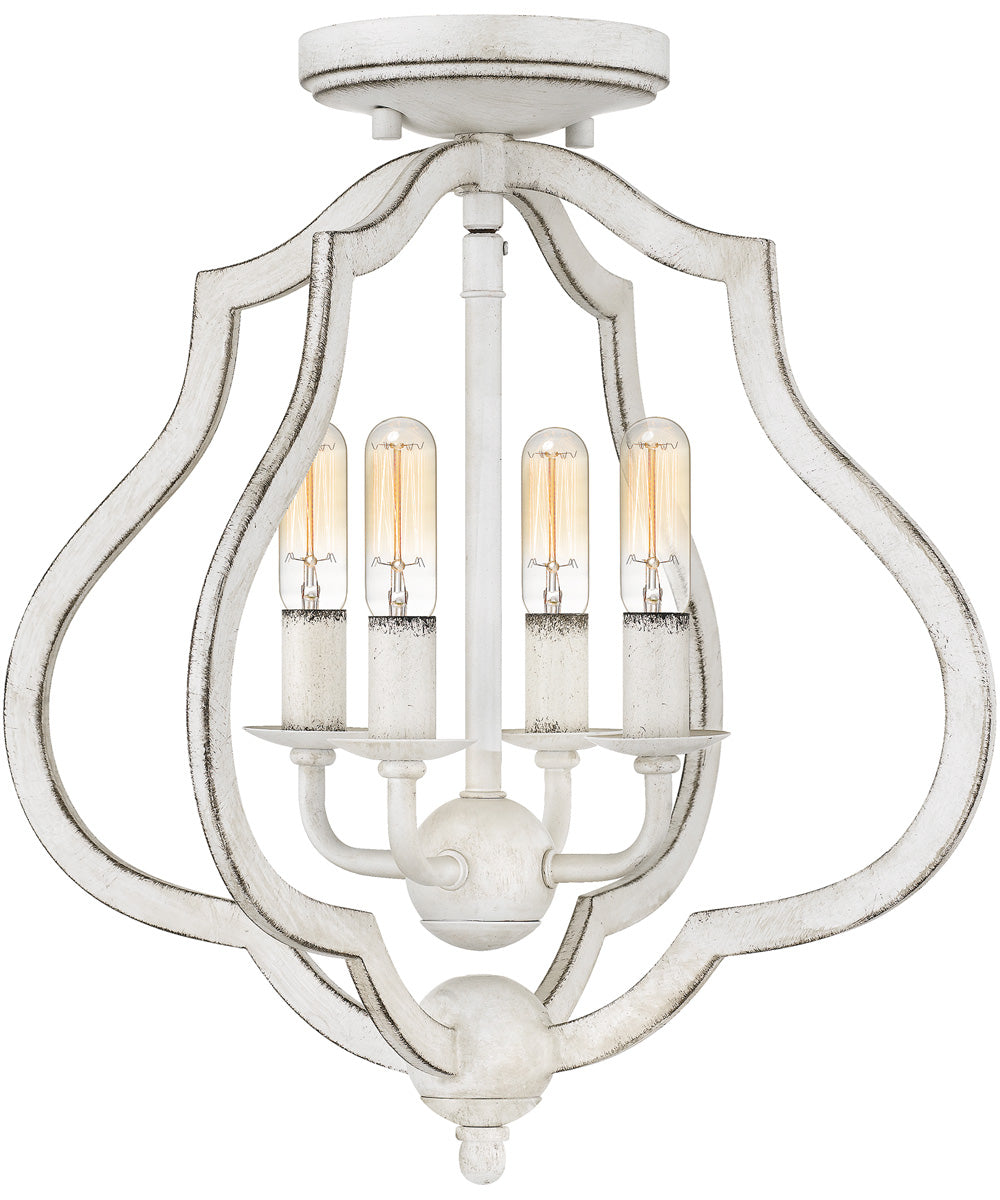 O'Keefe 4-light Semi Flush Mount Antique White