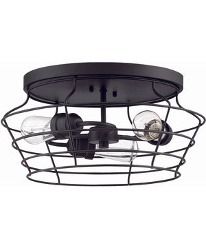 Thatcher 3-Light Flushmount Flat Black