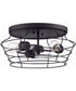 Thatcher 3-Light Flushmount Flat Black