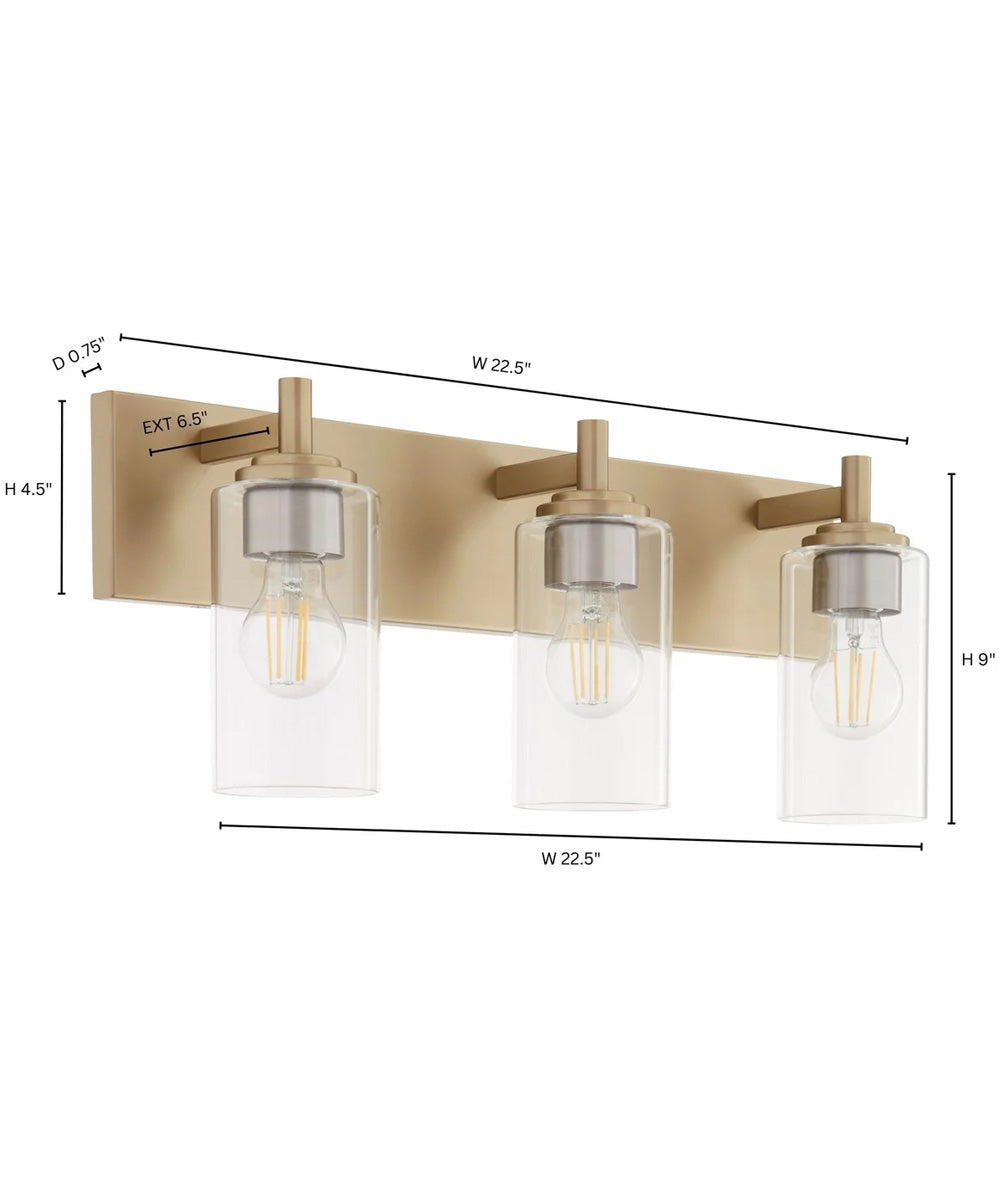 Fallstaff 3-light Bath Vanity Light Aged Brass