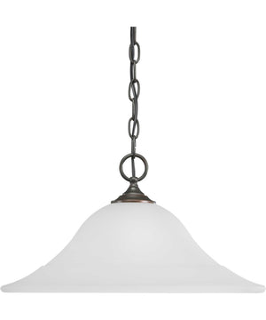 Trinity 1-Light Etched Glass Traditional Pendant Light Antique Bronze