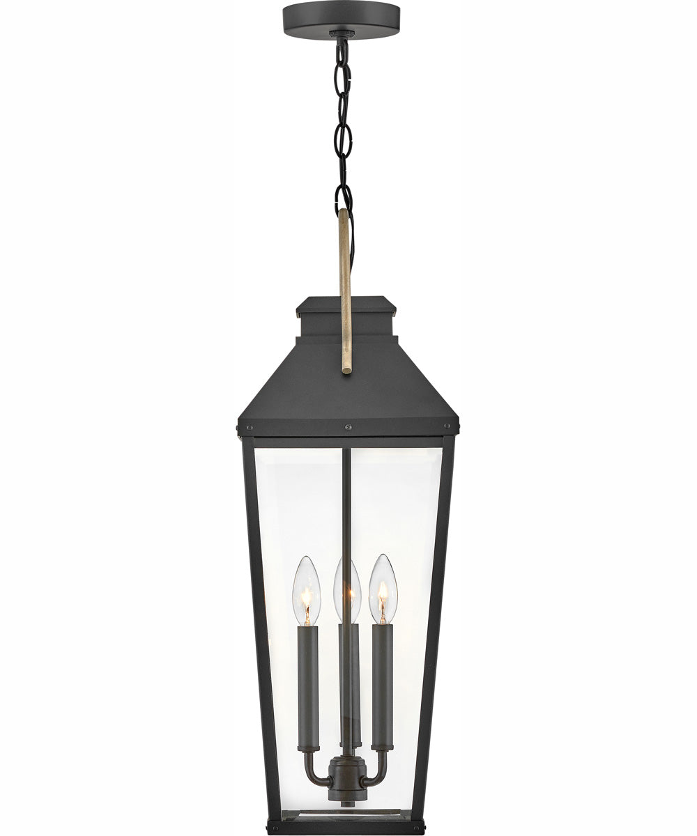 Dawson 3-Light Large Hanging Lantern in Black