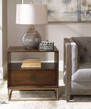 25"H Bexley Walnut Side Table
