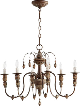 25"W Salento 6-Light Chandelier Vintage Copper