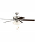 52" Decorator's Choice 3-Light Ceiling Fan Brushed Polished Nickel