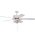 52" Pro Plus 101 2-Light Ceiling Fan (Blades Included) White/Satin Brass