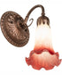 5" Wide Pink/White Pond Lily Victorian Wall Sconce
