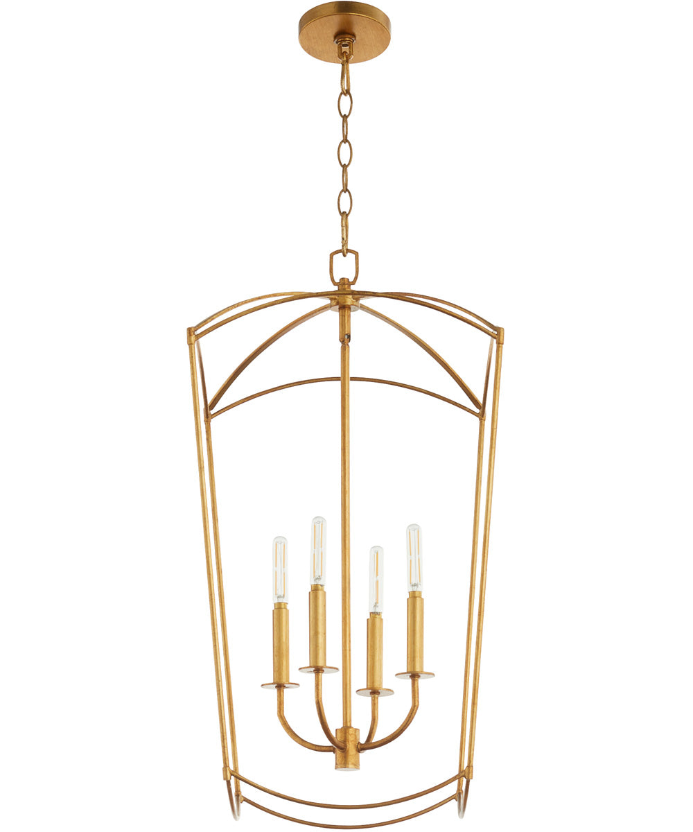 Mantle 4-light Entry Foyer Hall Chandelier Gold Leaf