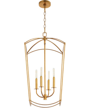 Mantle 4-light Entry Foyer Hall Chandelier Gold Leaf