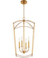 Mantle 4-light Entry Foyer Hall Chandelier Gold Leaf