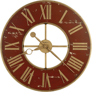 32"H Boris Wall Clock Antique Brass