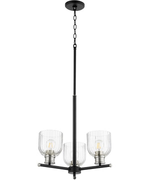 Monarch 3-light Chandelier Noir w/ Satin Nickel