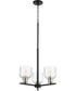 Monarch 3-light Chandelier Noir w/ Satin Nickel