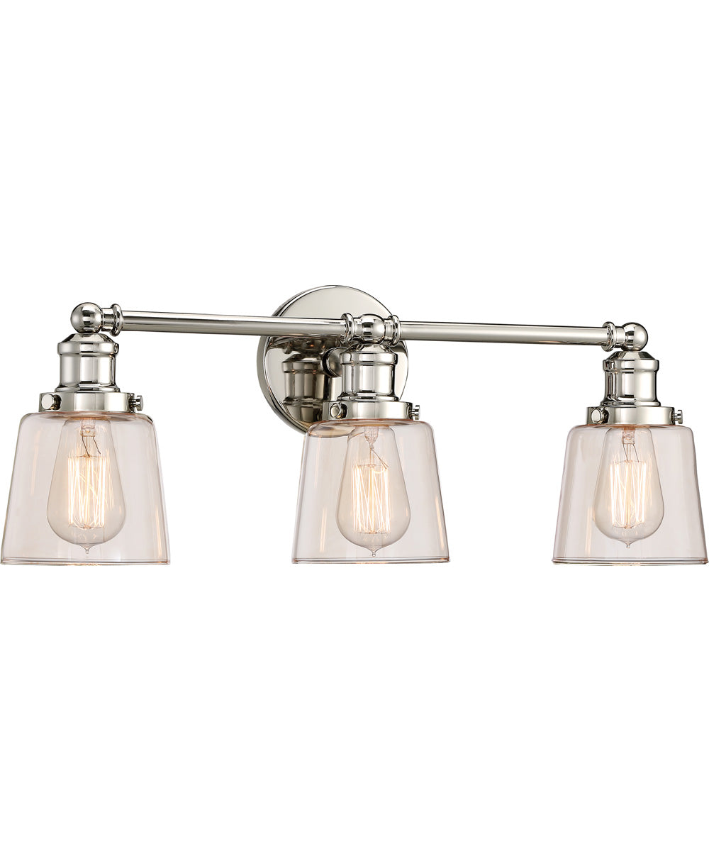 Union Large 3-light Bath Light Polished Nickel
