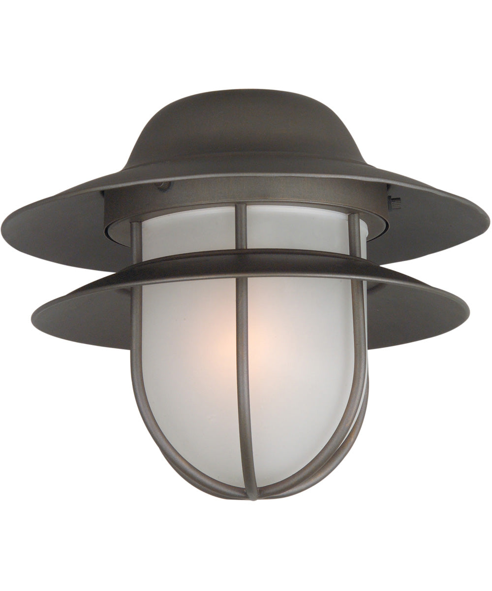 Outdoor Bowl Light Kit 1-Light LED Fan Light Kit Oiled Bronze