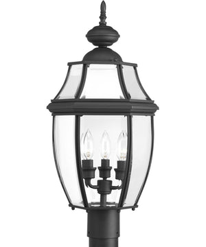 New Haven 3-Light Post Lantern Textured Black