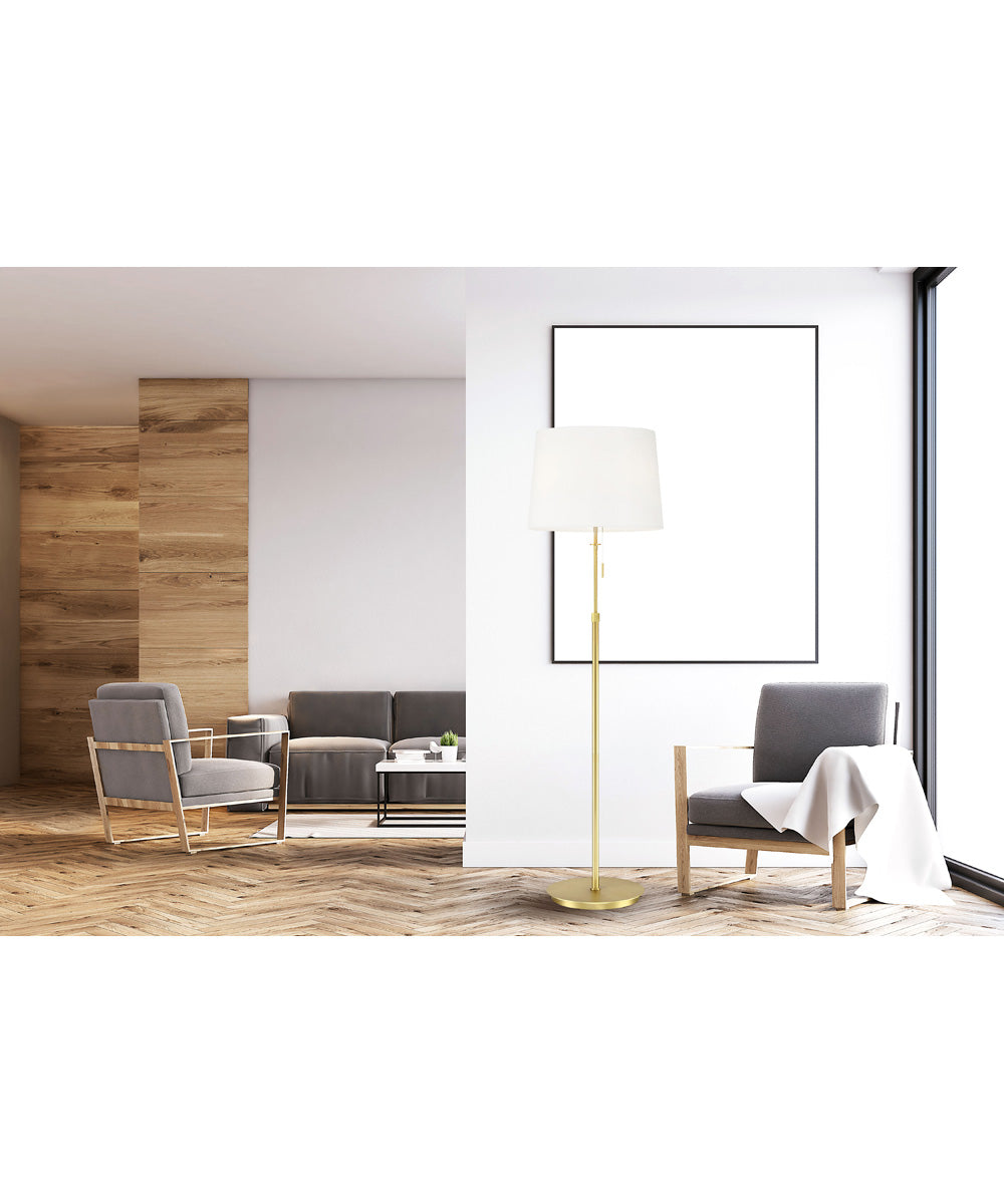 X3 3-Light  Floor Lamp Satin Brass / White Shade