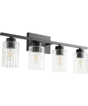 Ladin 4-light Bath Vanity Light Textured Black w/ Clear Glass